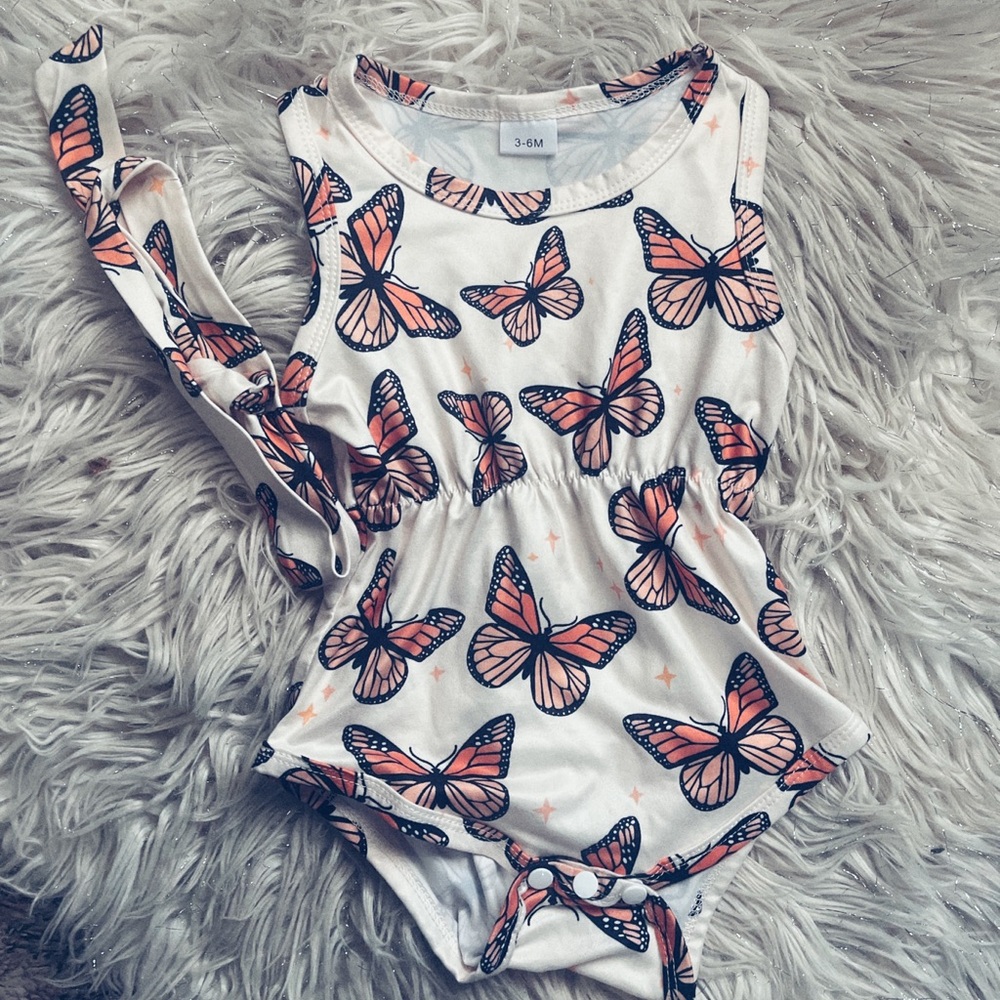 Butterfly Print Baby Romper